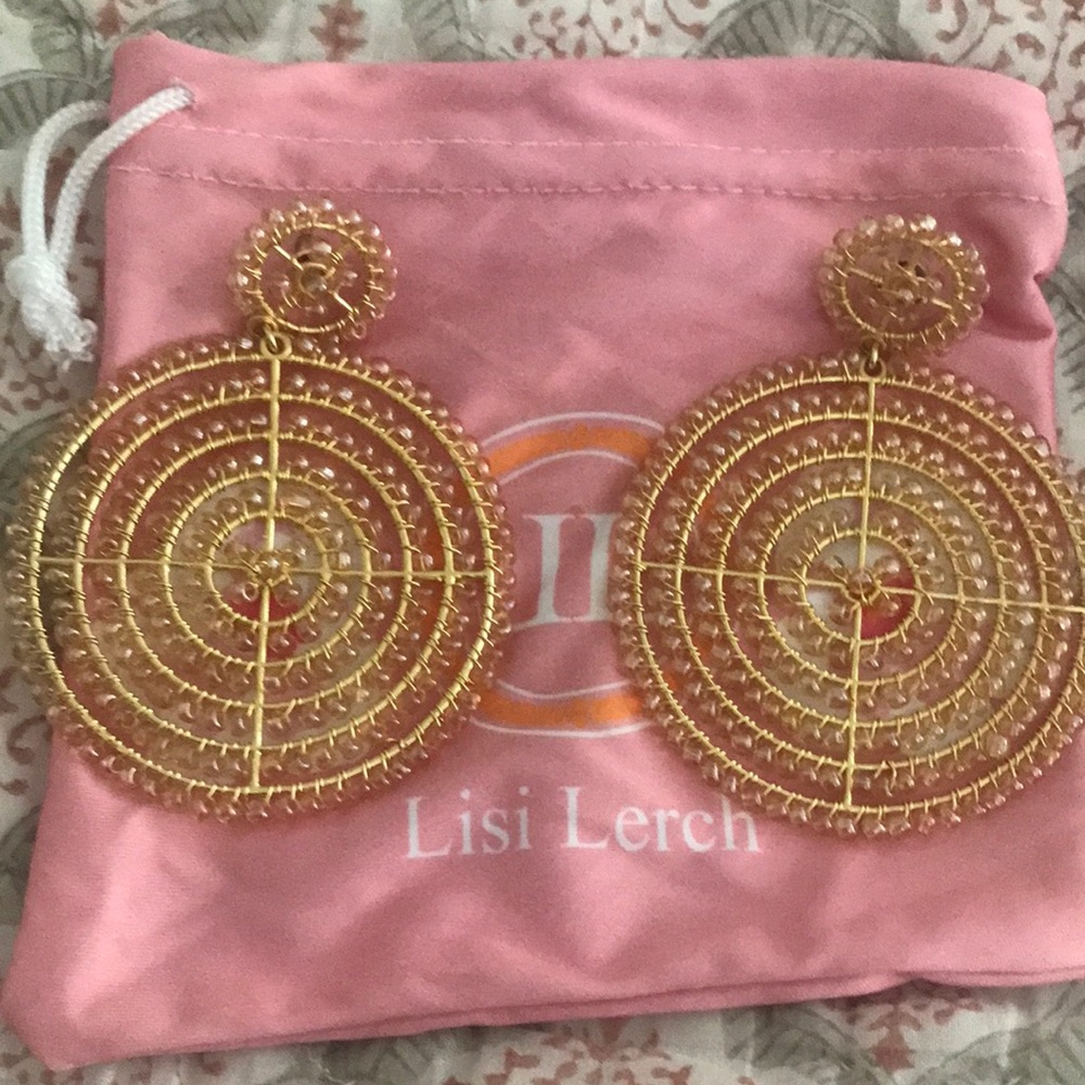 Lisi Lerch Disk Champagne-Beaded Earrings